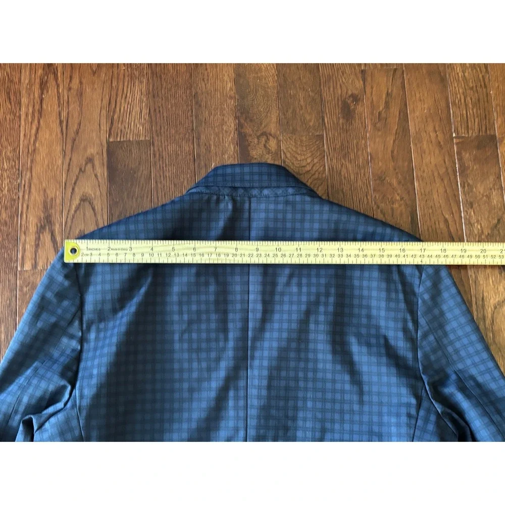 Twillory 360 Airflow Performance Blazer Mens 38S Blue Plaid Stretch Washable